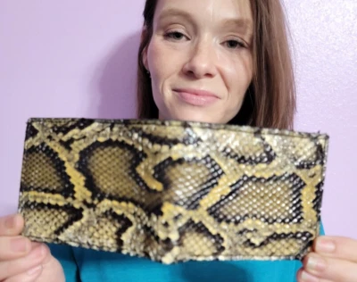 Burmese Python Wallet Men Billfold snake skin Original Slim Pocket Authentic - Image 1 of 4