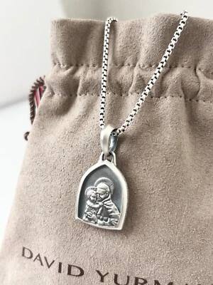 Амулет и цепочка-коробка David Yurman Saint Anthony серебро 925 пробы 26 дюймов - Изображение 1 из 4