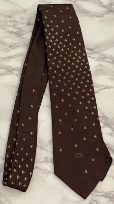 Corbata vintage Oscar De La Renta marrón poliéster corbata-01 Foto 1 de 4
