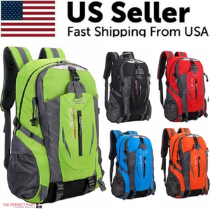 40L Men Women Travel Backpack Rucksack Camping Laptop Hiking School Book Bag USA - Picture 1 of 29