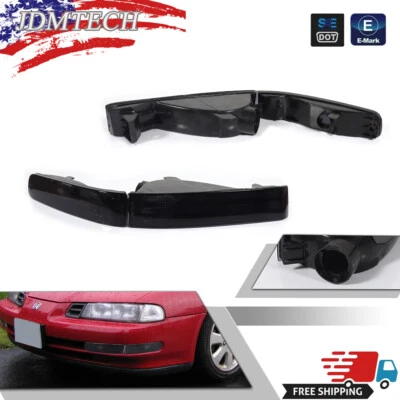 4PCS Inner Outer Set Smoke Bumper Signal Lights Fit For 1992-1996 Honda Prelude - Image 1 of 4