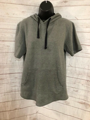 Camiseta con capucha para mujer gris mezcla de algodón con cordón Active Wear talla S Foto 1 de 4