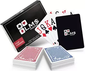 Pokerkarten Plastik 4 Eckzeichen mit Cut Card - wasserfeste Profi Spielkarten - Bild 1 von 10
