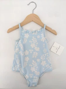NWT Starting Out Baby Girl One Piece Swimsuit Size 12 Months Blue Floral - Picture 1 of 10