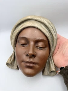 Masque Mural Signé De Friedrich Goldscheider et Haniroff - Imagen 1 de 15