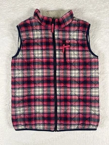 Vineyard Vines Reversible Multicolor Quilted Plaid Sherpa Vest Girls Size L (14) - Picture 1 of 10