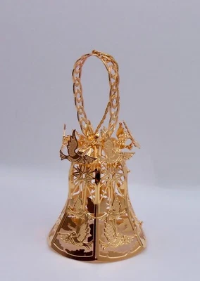 Danbury Mint 1996 Bell adorno anual de Navidad placa de oro 23k H78 Foto 1 de 4