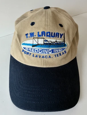 NEW T W LAQUAY DREDGING INC PORT LAVACA TEXAS ADJUSTABLE CAP,  HAT, TAN, HL11 - Image 1 of 3