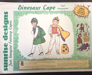 Vintage Sunrise Designs Sewing Pattern Dinosaur Cape & Accessories Style 190 New - Picture 1 of 4