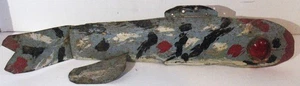 Ant Weighted Grey Black Red White Wooden IceFishing Decoy w 1 Glass Eye Unsigned - Picture 1 of 10