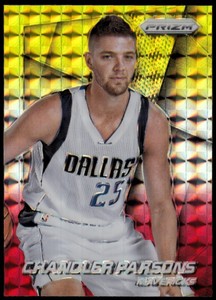 2014-15 Panini Prizm Prizms Yellow and Red Mosaic Card #99 Chandler Parsons