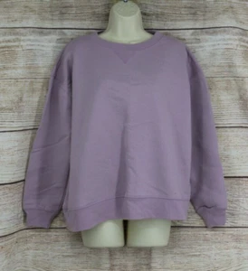 VINTAGE Hanes Her Way Womens Sz Large Crew Neck Oversize Raglan Sweatshirt Lilac - Picture 1 of 6