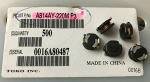 A814AY-220M INDUTTORE A FERITA FILO 22UH 2A 20% SMD 5 PEZZI Z3864 - Foto 1 di 2