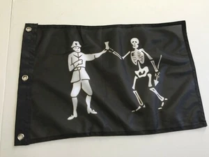 12 x 18 drapeau original barbe noire Jolly Roger pirate Bartholomew Roberts, Z28 - Photo 1/1