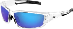 Bullhead Ballistic Rated Maki Safety Glasses Sunglasses Clear Frame Blue Lens - Picture 1 of 2