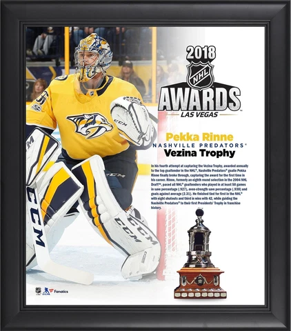Pekka Rinne Nashville Predators Frmd 15" x 17" 2018 Vezina Trophy Winner Collage Cover