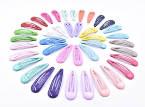 20 Pairs Assorted Color Glossy Snap Prong Clips Non-Slip Hair Clips Barrettes fo - Picture 1 of 12