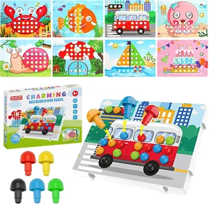 Mosaik Steckspiel für Kinder 2-5 Jahre - Farbenlernen Montessori Spielzeug - Bild 1 von 7
