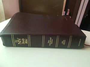 The NIV Study Bible red letter Edition zondervan genuine cowhide Indexed 1985 - Imagen 1 de 12
