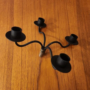 Wine Bottle Topper BLACK Metal 4 CANDLE HOLDER Candelabra - Picture 1 of 1