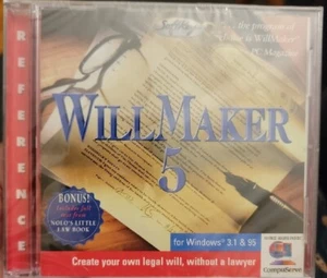 WillMaker 5, Windows 3.1 & 95 (CD-ROM, 1996) Brand New and Sealed!  - Picture 1 of 3