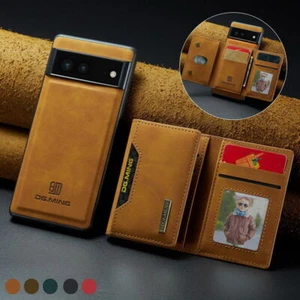 For Google Pixel 8 7 Pro 6A 7A Magnetic Leather Wallet Flip Card Slot Case Cover - Picture 1 of 17