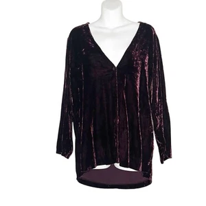 Cárdigan abierto de terciopelo de seda Eileen Fisher talla mediana oscuro romántico gótico de hadas - Imagen 1 de 7