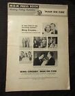 1957 Man On Fire Press Book Vg- 12X17 26 Pgs Bing Crosby, Inger Stevens