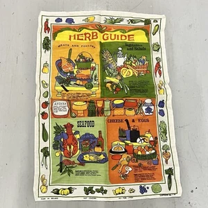Vintage Linen Ireland Kitchen Towel Herb Guide 30x20 - Picture 1 of 9