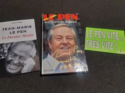 jean marie le PEN autographe livre Les Français D'abord signé BBR PARIS 1998 - Image 1 of 2