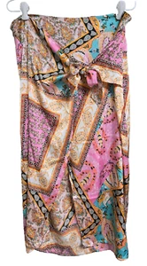ZAFUL Skirt Tie Sarong Style Bandana XL Print Multicolor Boho Coverup - Picture 1 of 10