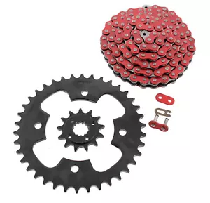 2003 - 2007 Polaris Predator 500 Red Chain & Black Sprocket 13/38 94L - Picture 1 of 5