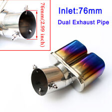 Universal Stainless Steel Rear Exhaust Tailpipe Tip Muffler Cover 3" 76mm Inlet