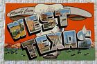 "Howdy" from West Texas LARGE LETTER linen postcard 