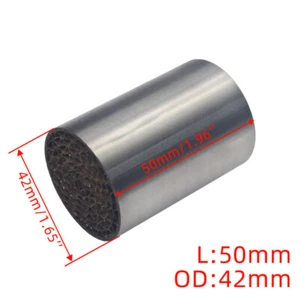 Universal 42*50mm Motorcycle Front Middle Pipe Exhaust Muffler Baffle Catalyst - Imagen 1 de 9