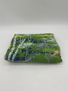 Vintage Burlington Bed Sheet Linen Twin Fitted Sheet Forest Birch Trees Stream - Picture 1 of 5