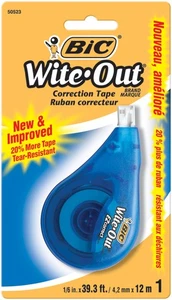 3 Pack - BIC Wite-Out EZ Correction Tape-.166"X39.3' - WOTAPP11 - Bild 1 von 1
