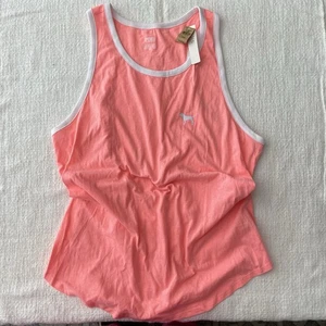 Victoria Secret PINK Racerback Muscle Tank Damen XL neon peach Logo NEU - Bild 1 von 4