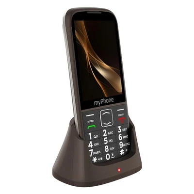 Myphone, Telefono senior Doppia SIM schermo grande SOS + base, Marrone - Immagine 1 di 4