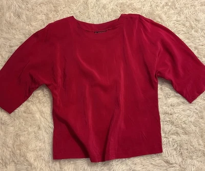 Blusa Vintage Sophisticates By Jonathan Martin Magenta 100% Seda Talla M Foto 1 de 4