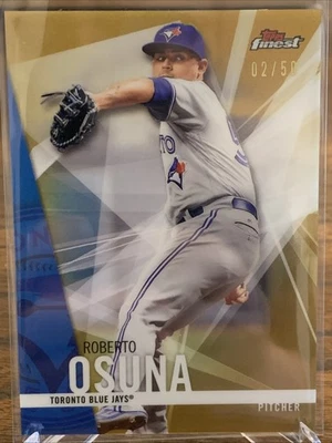 Коллекционные бейсбольные карточки 2017 Topps Finest Gold Refractor /50 Roberto Osuna #98 - Изображение 1 из 2