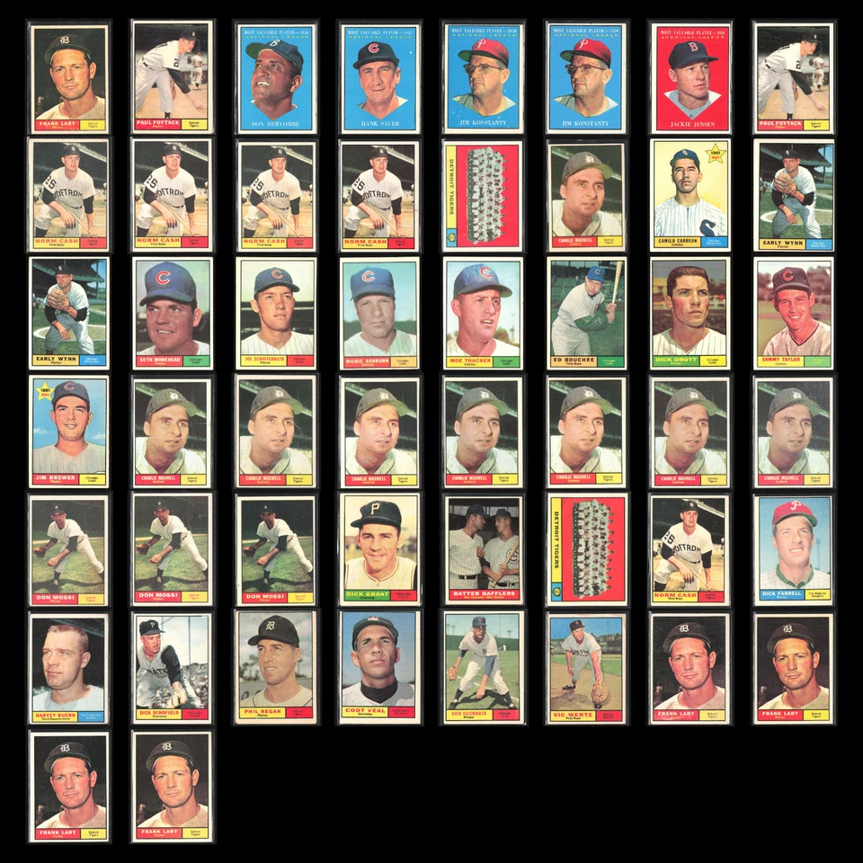 1961 Topps Lote 50 Tarjetas de Béisbol De Colección Distribuidor Conjunto a Granel Constructor Commons En muy buena condición MLB Foto 1 de 4