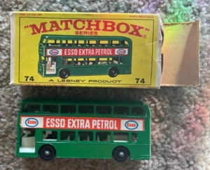 Matchbox Toys 74 Daimler Bus Made in England Vintage with Box Lesney Green SAVE - Picture 1 of 5