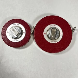 Vintage 2 Wind-Up 50 ft & 100 ft Metal Tape Measure/Rulers Tru-Test - Picture 1 of 5