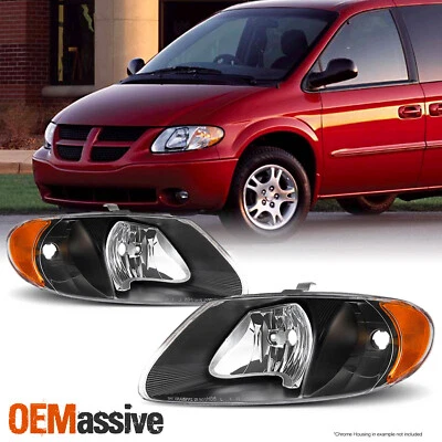 Faros negros de repuesto para caravanas Town & Country 2001-2007 lámparas L+R Foto 1 de 4