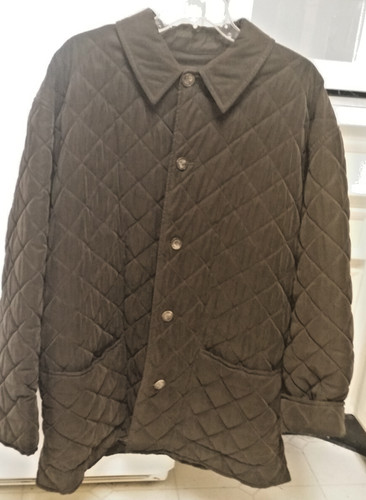 HERMÈS Giacca trapuntata uomo Hermes marrone taglia 50 "Made in France"