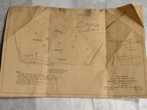 Vintage Blueprint Map Durham NC North Carolina Shawnee Street Hamlin Sewer - Picture 1 of 2