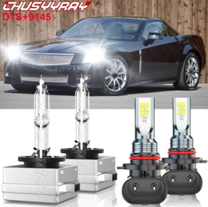 For Cadillac XLR 2004-2008 4PC HID LED Headlight HI/LO & Fog Light Bulbs White - Picture 1 of 15