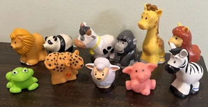 Little People Zoo Dschungeltiere Löwe, Zebra Schimpanse Kuh Schwein Giraffe 11 Stück - Bild 1 von 7