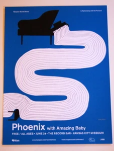 PHOENIX CON INCREÍBLE BEBÉ - LA BARRA DE DISCOS - 2009 - PÓSTER DE ESPECTÁCULO SECRETO DE MYSPACE - Imagen 1 de 3